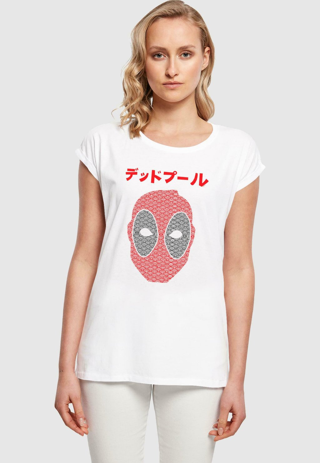 

Футболка с принтом DEADPOOL JAPANESE SEIGAIHA HEAD ABSOLUTE CULT, белый