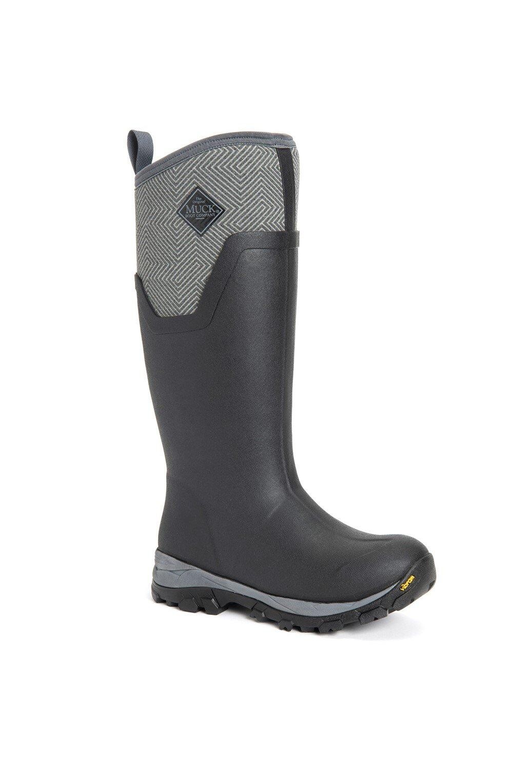 Женские резиновые сапоги Muck Boots высокие с логотипом, черный
