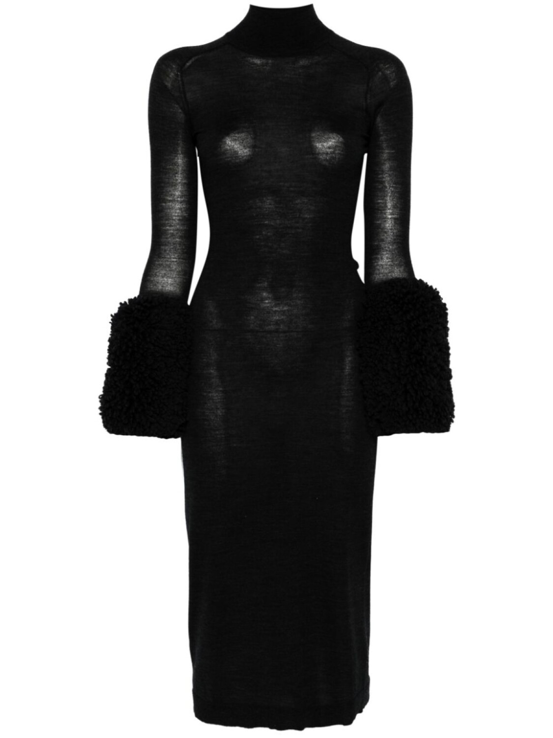 

Alaïa облегающее платье с манжетами-пузырями, серый