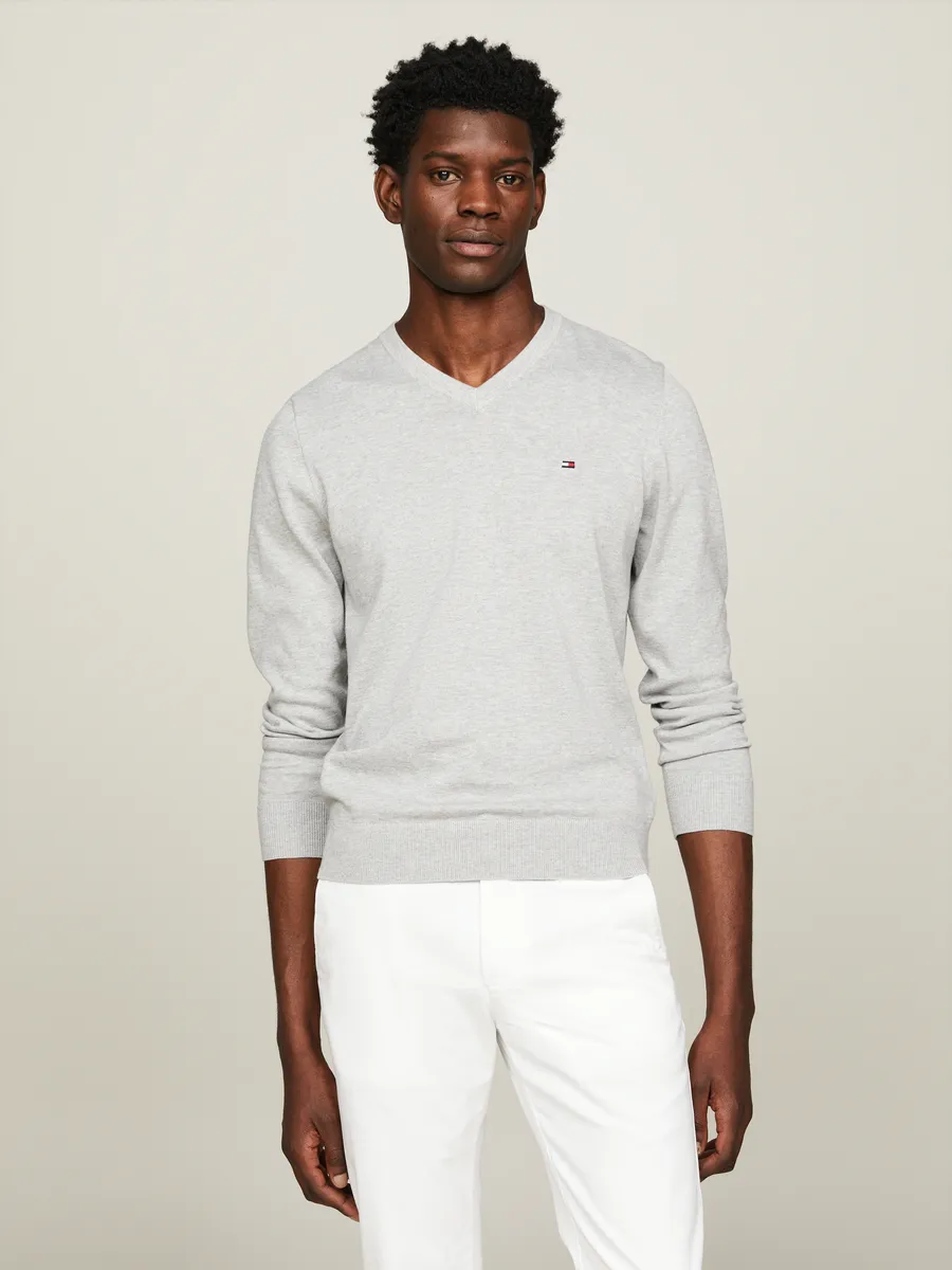 

Свитер Tommy Hilfiger с V-образным вырезом "CLASSIC COTTON V NECK", серый
