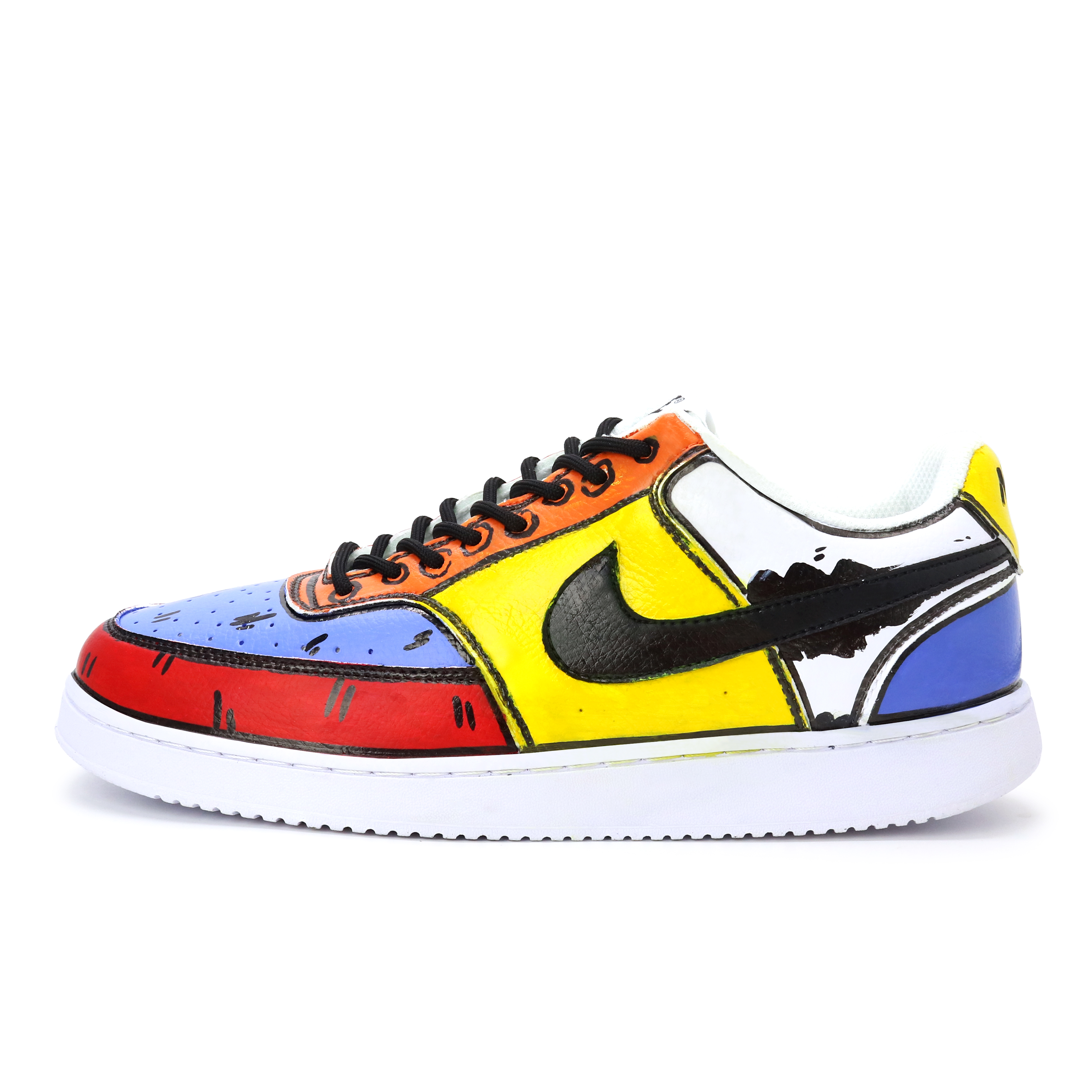 

Nike Легкие и дышащие низкие кроссовки для скейтбординга Court Vision 1 Knight Color, мужские, синие, желтые, черные