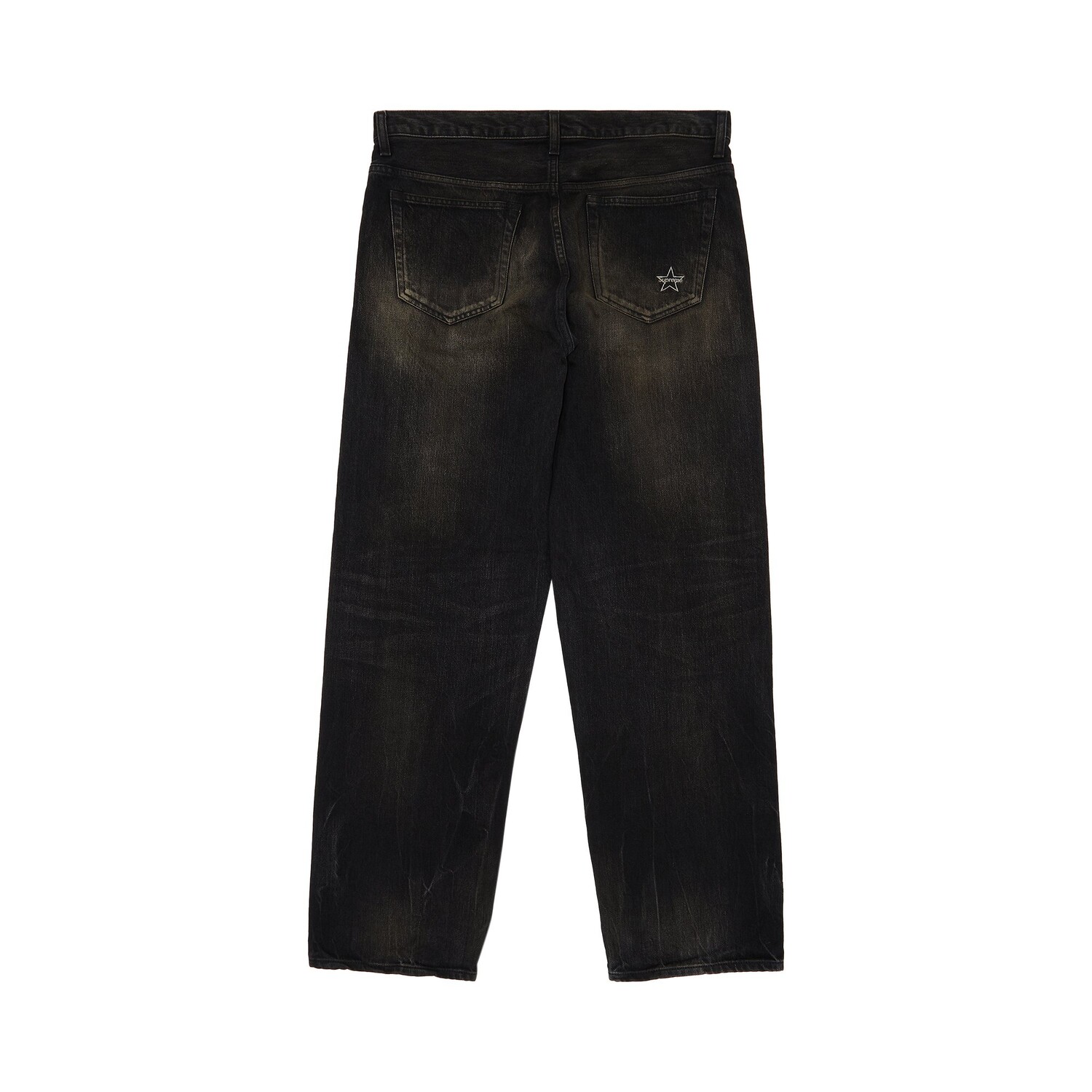Джинсы свободного покроя Supreme с эффектом потертости, Washed Black — фото 2