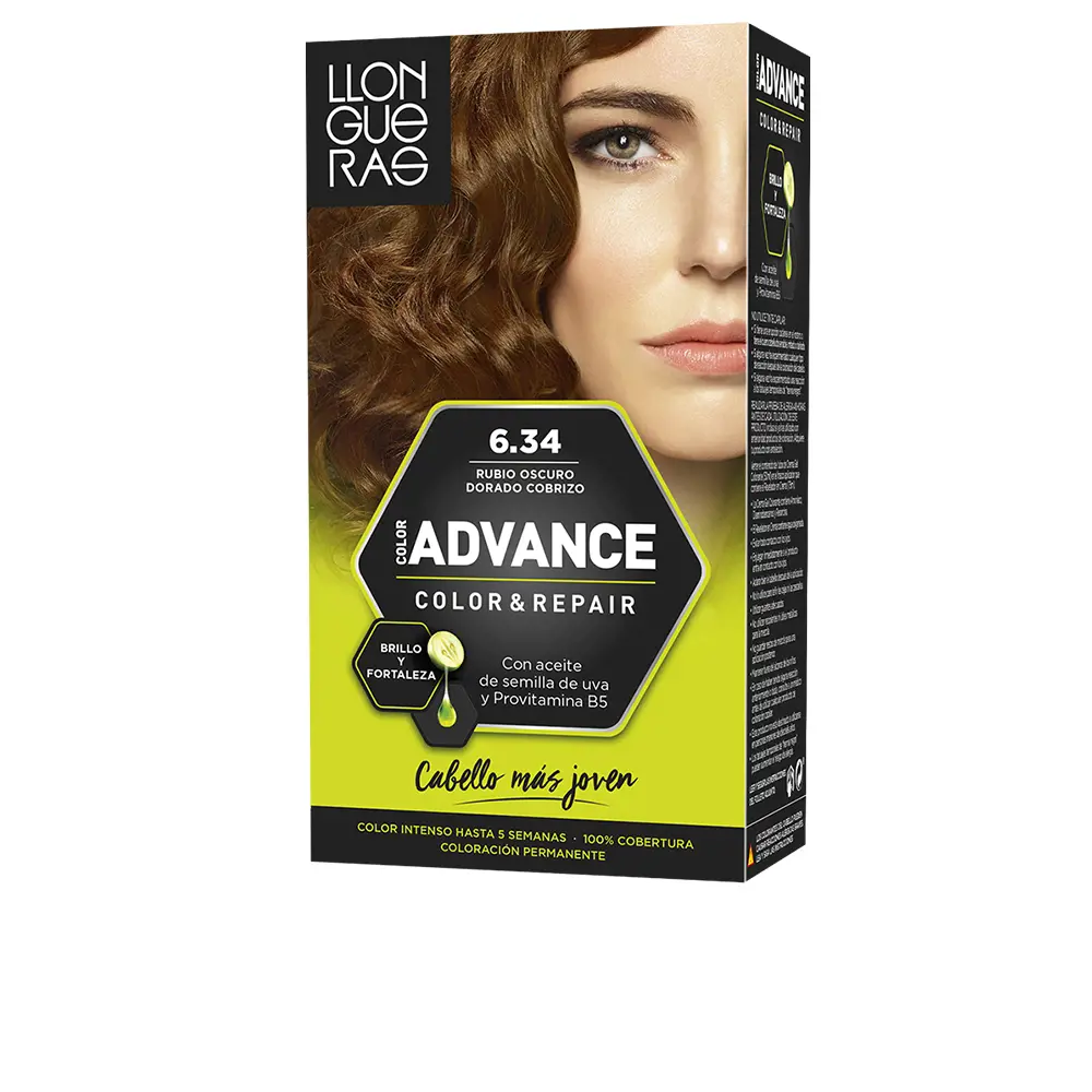 

Краска для волос Color advance Llongueras, цвет 6,34-rubio oscuro dorado cobrizo, 1 шт.