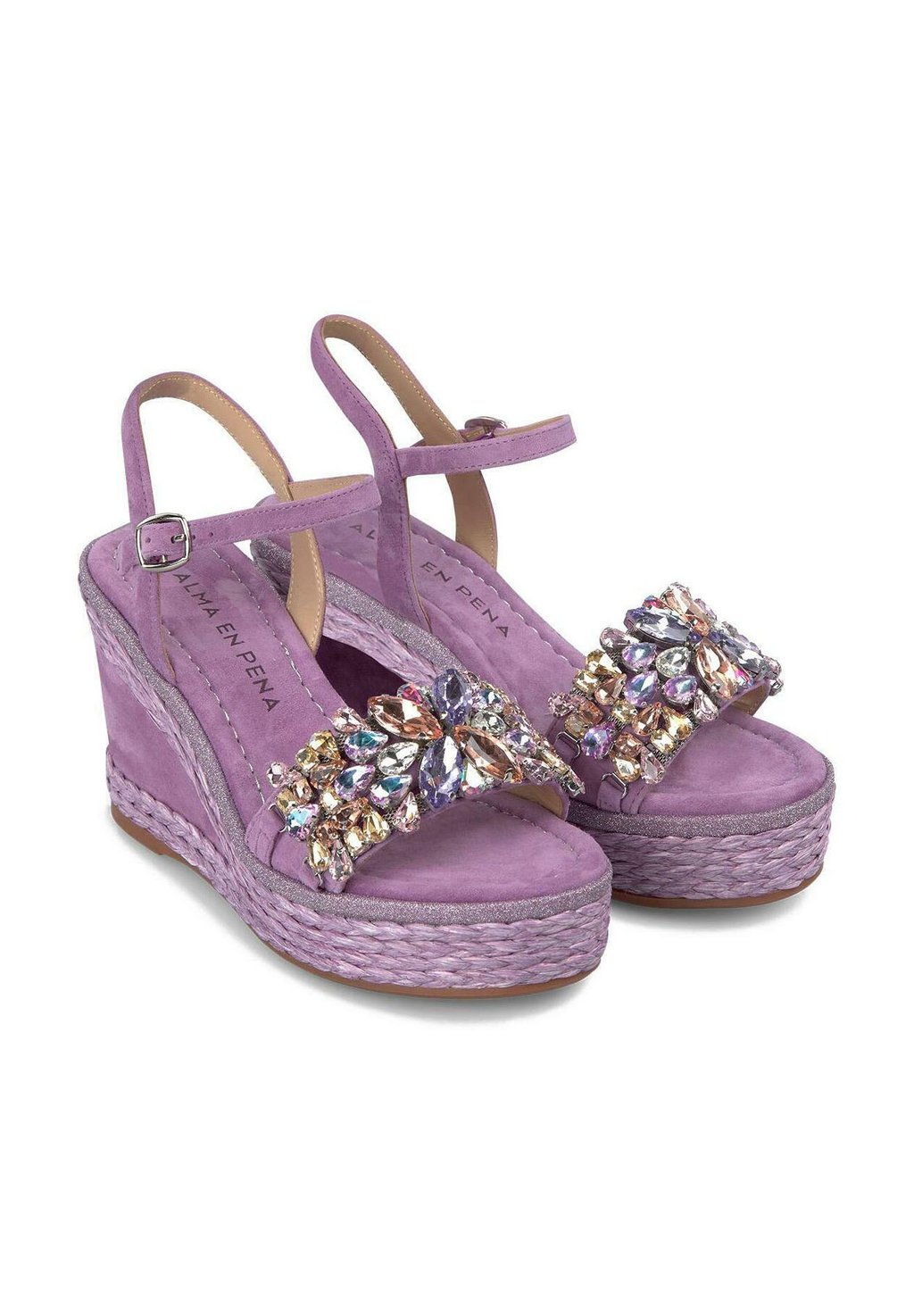Босоножки на танкетке PUNTERA Y CIERRE CON HEBILLA - High heeled sandals Alma en Pena, фиолетовый — фото 3