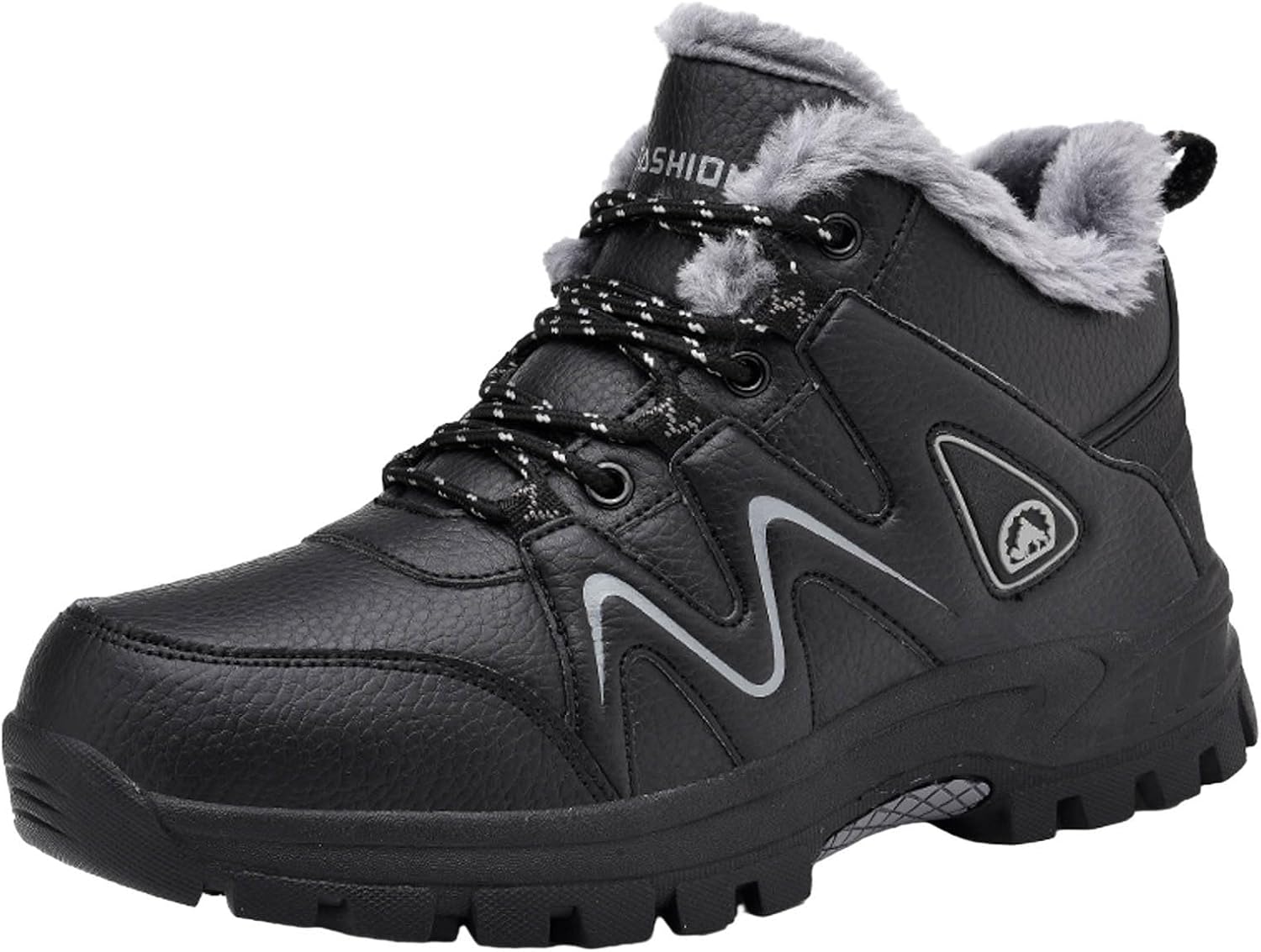 

Мужские зимние кроссовки для улицы, утепленные теплые хлопковые обувь, легкие походные кроссовки, мужские повседневные туфли, широкий размер Generic, черный