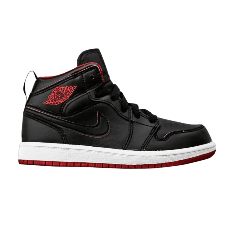 

Кроссовки Air Jordan Air Jordan 1 Mid PS 'Bred', черный