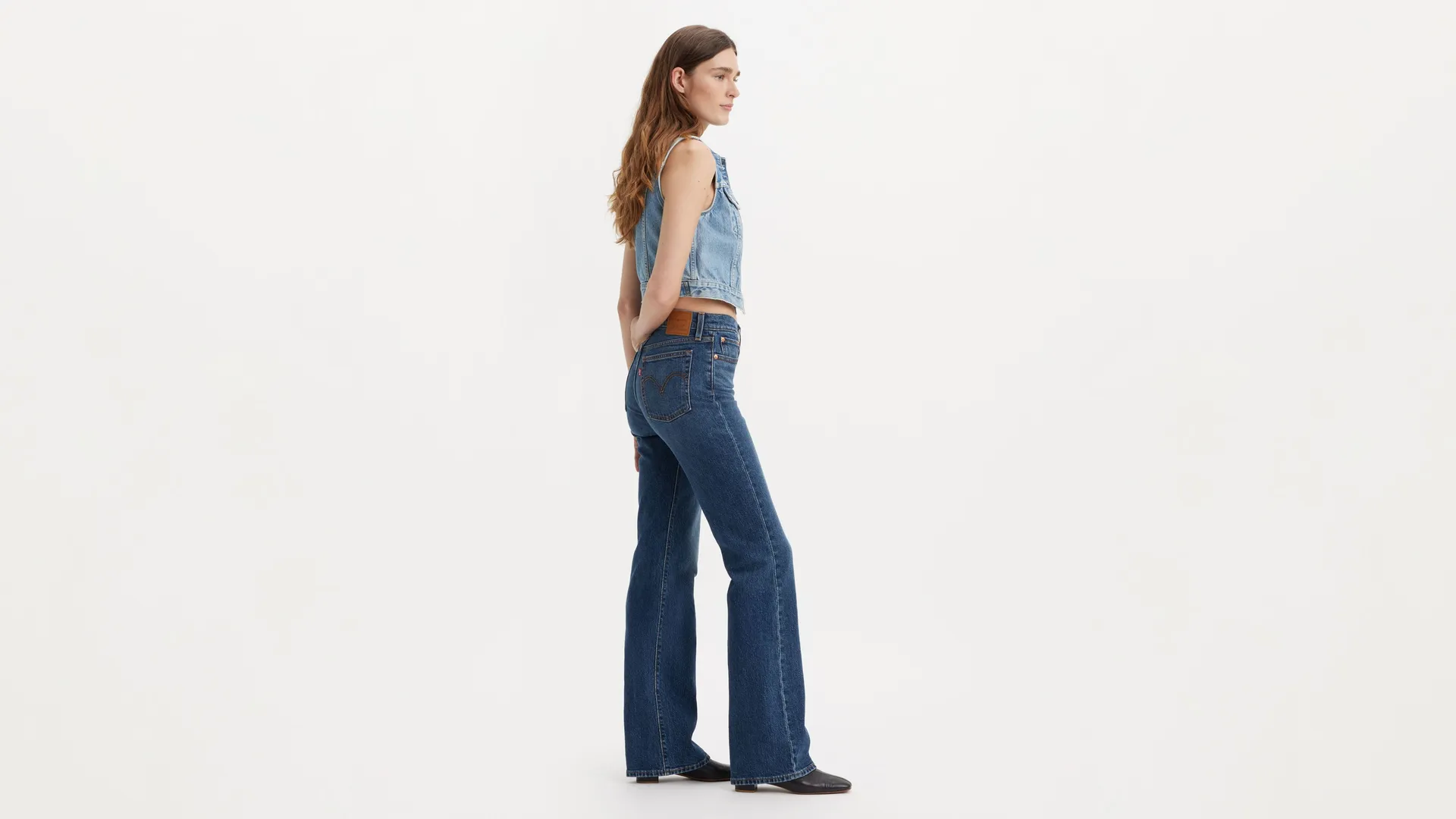 Женские джинсы на танкетке Bootcut Levi's, цвет Beautiful - Dark Wash — фото 4