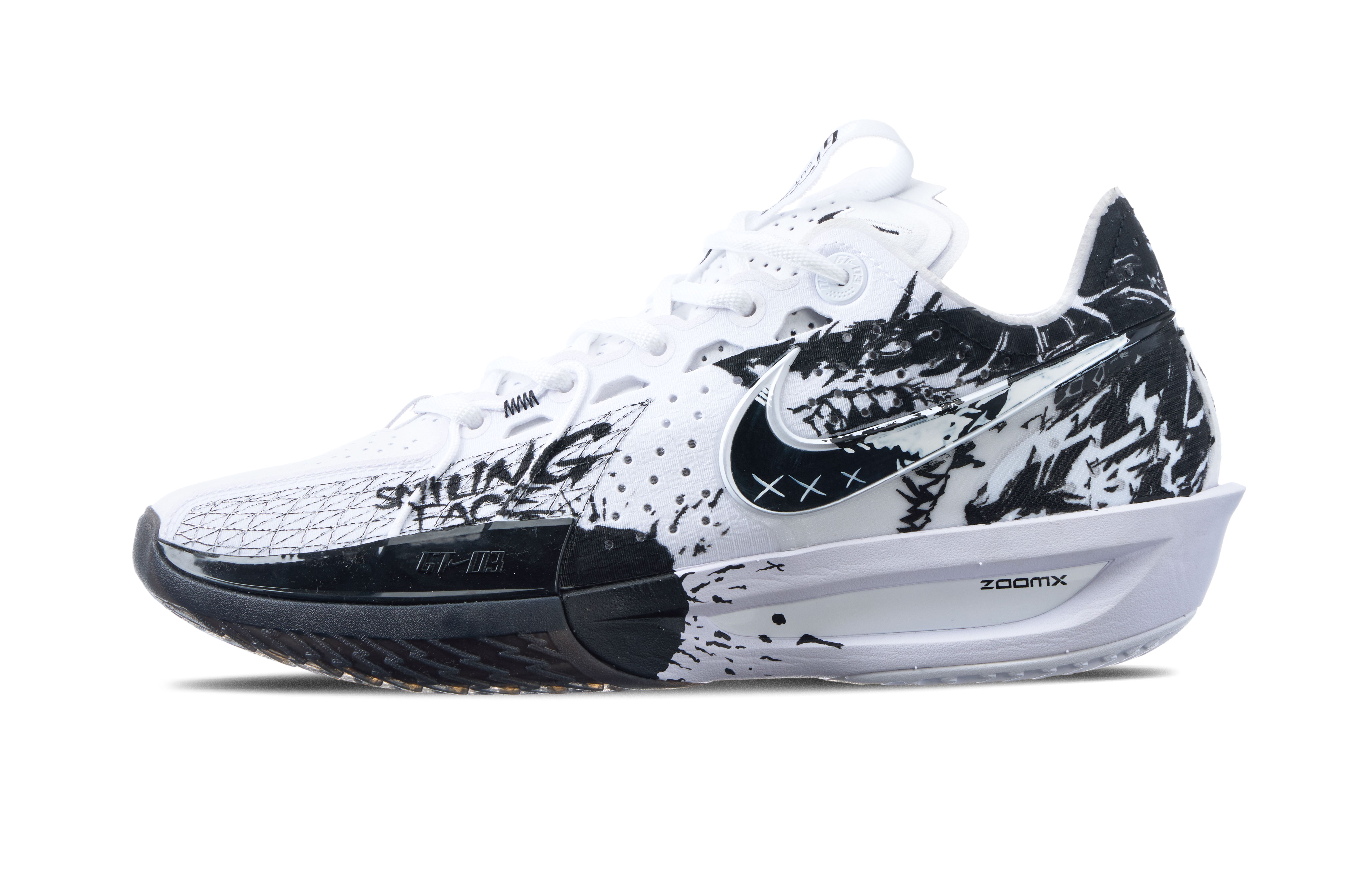

Nike Баскетбольные кроссовки Air Zoom GT Cut 3 White Shark Love Cushioning Support Rebound Low-Top мужские, черно-белые