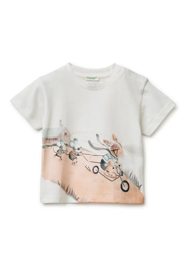 Футболка с животным принтом. футболка с принтом United Colors Of Benetton, White