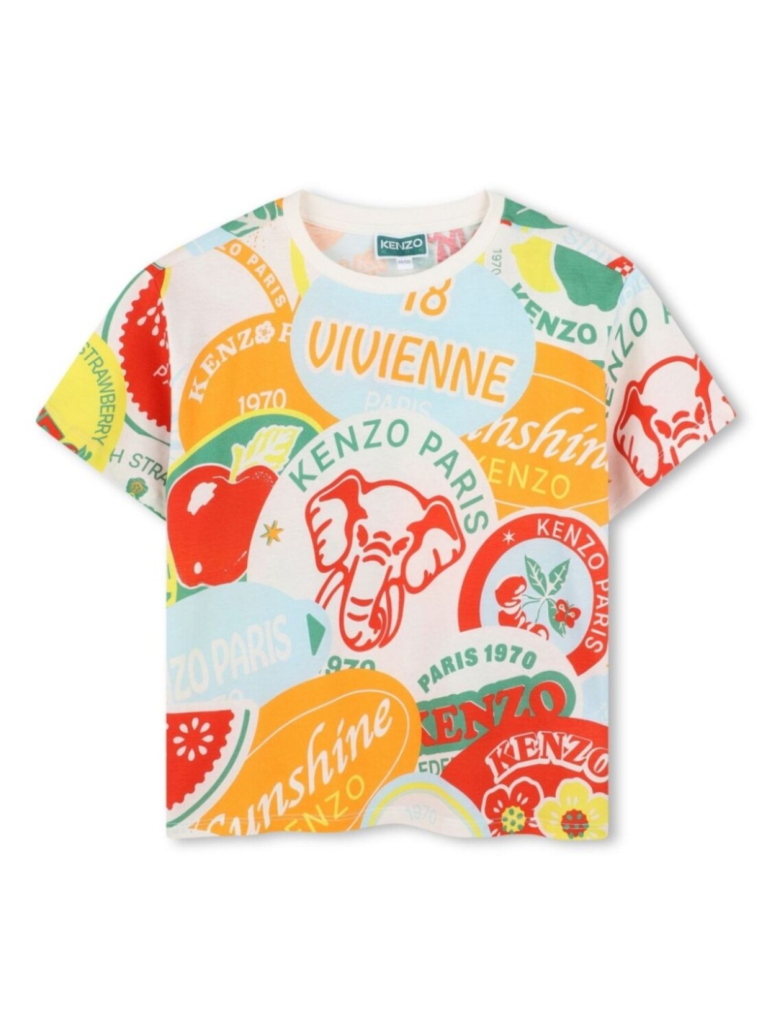 

Футболка с графичным принтом Kenzo Kids, белый