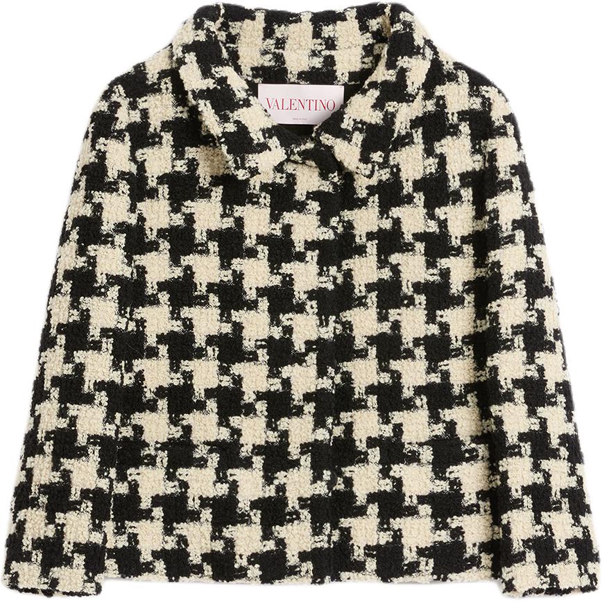 

Valentino Клетчатый твидовый пиджак, Ivory White