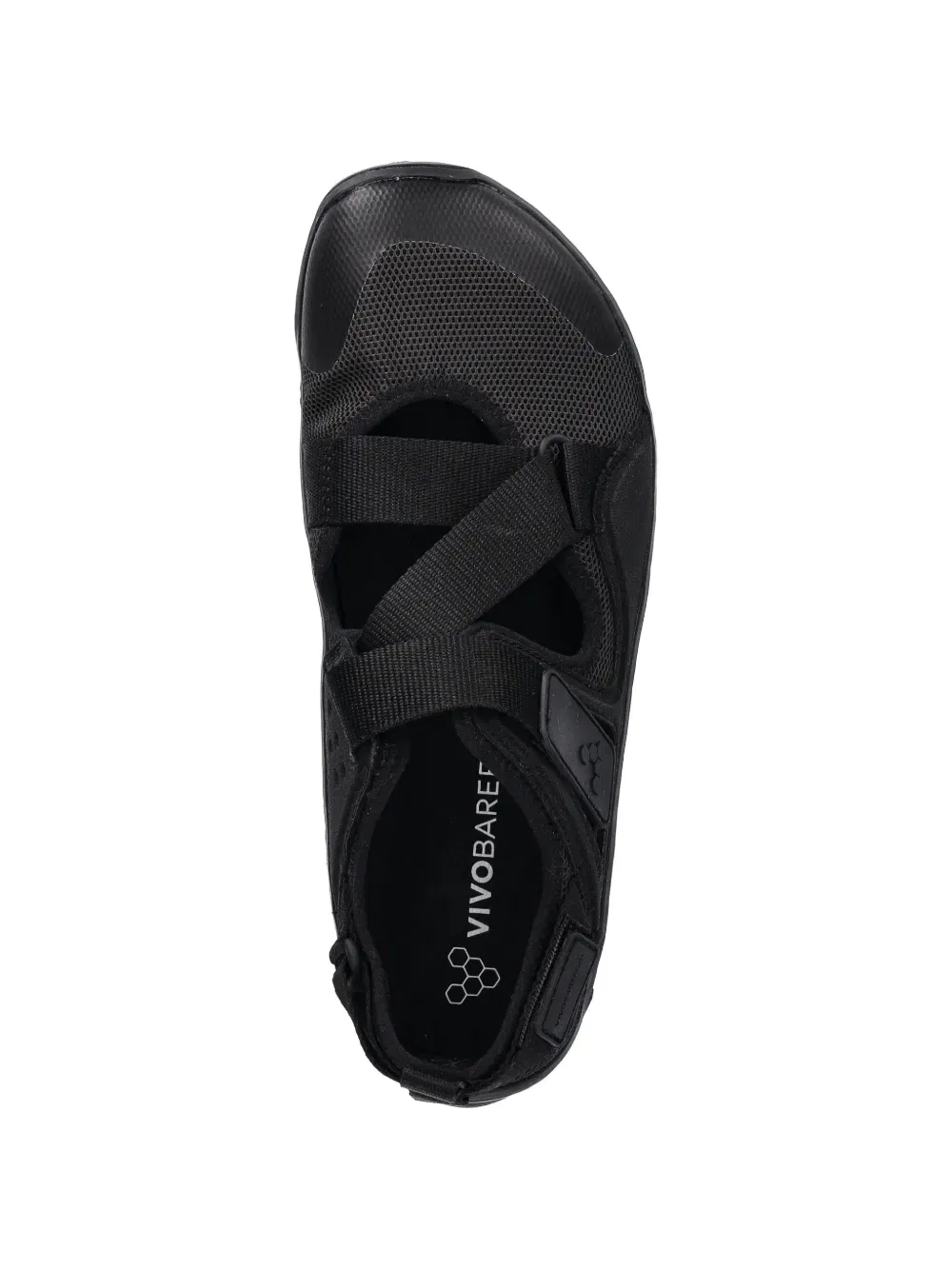 Сетчатые сандалии с ремешком на липучке Vivobarefoot, черный — фото 4