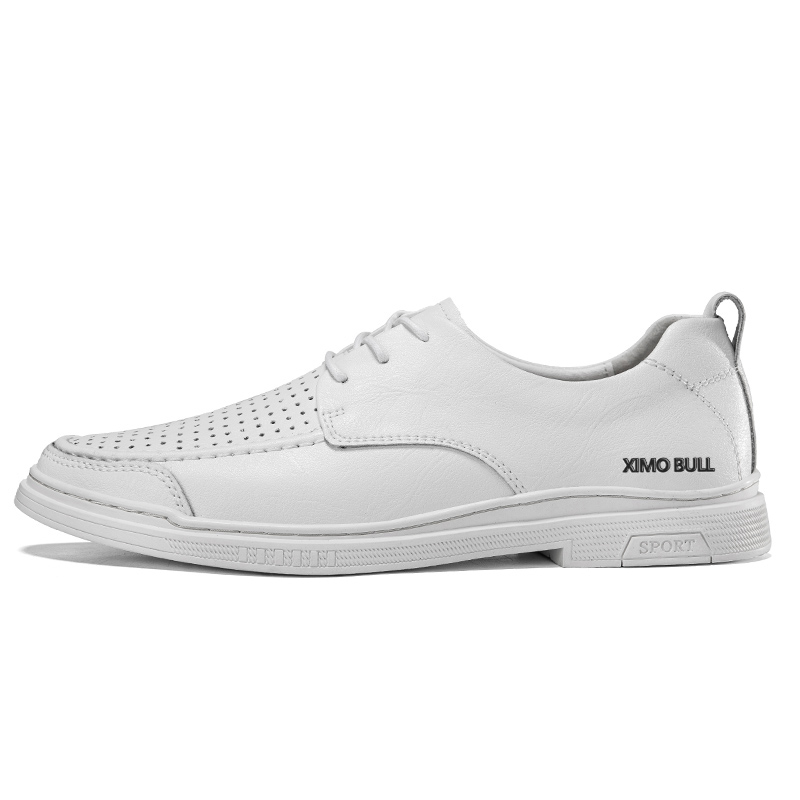 

XIMO BULL Мужские повседневные кроссовки низкие белые перфорированные, цвет White Perforated