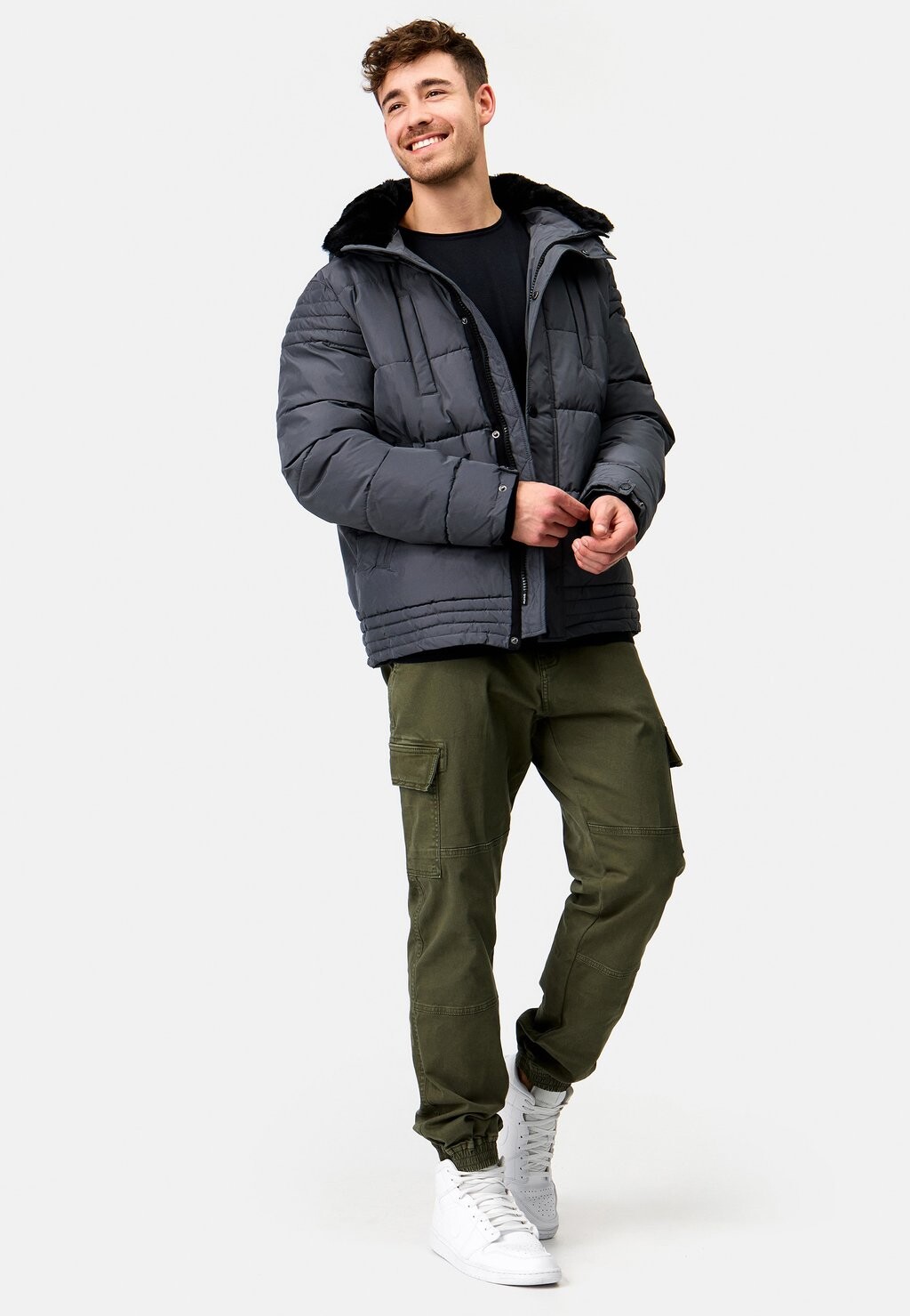 

Зимняя куртка INDICODE JEANS, антрацит, Черный, Зимняя куртка INDICODE JEANS, антрацит