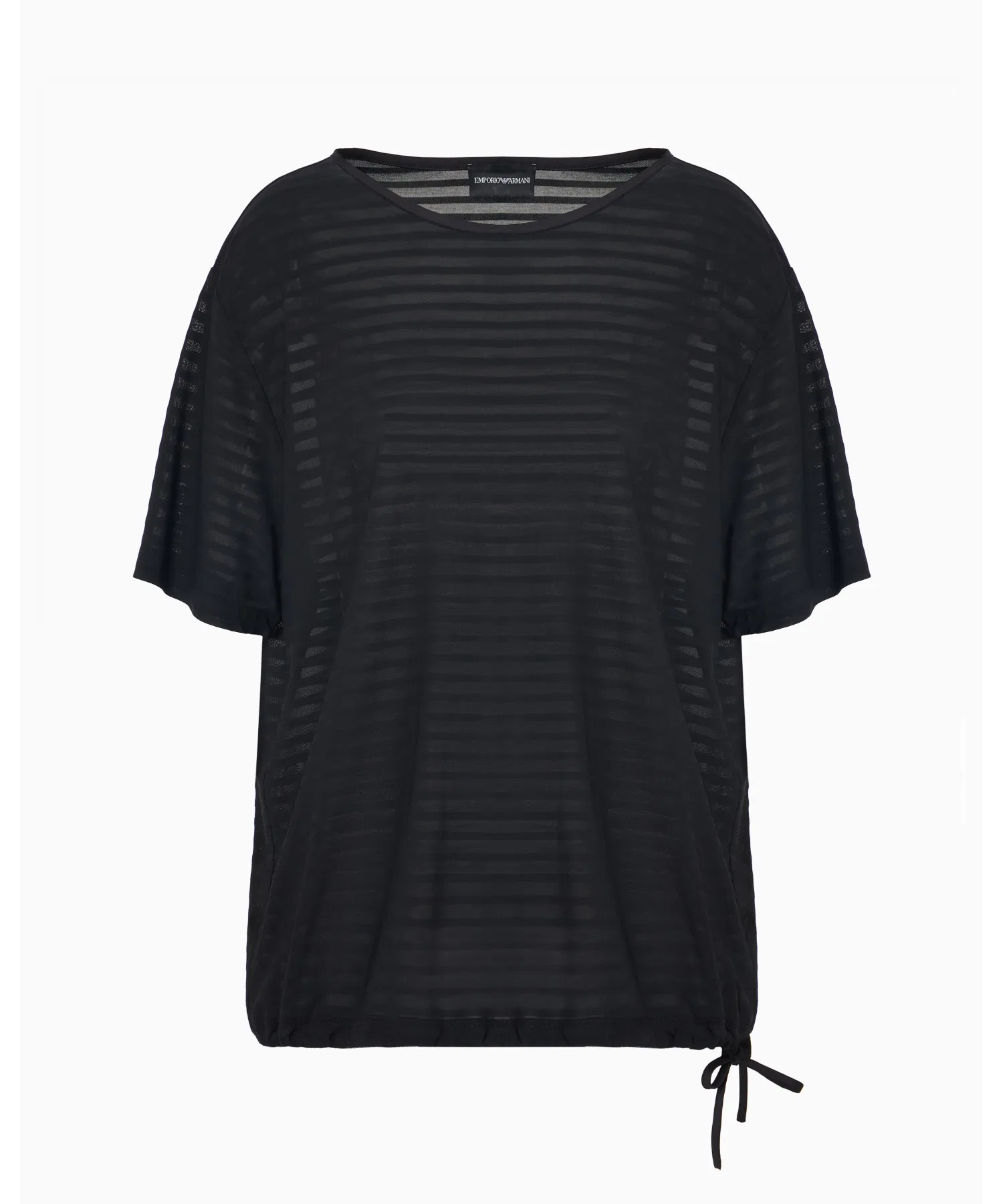 [Emporio Armani] Свитер, полосатый жаккардовый трикотаж, с завязками по низу — фото 2