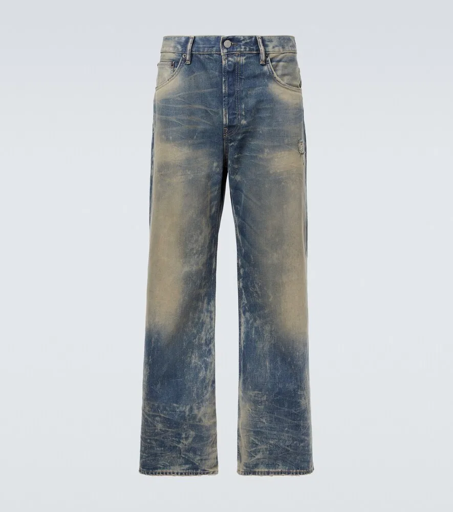 Рваные джинсы с широкими штанинами 2021 года Acne Studios, синий