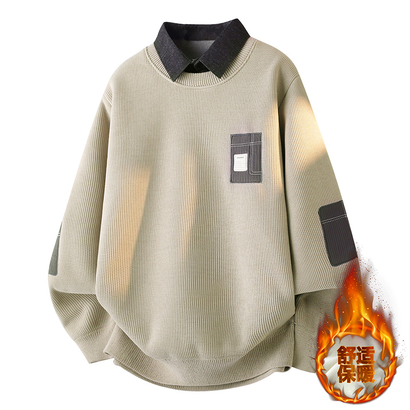 

Вязаный кардиган Unisex Lapel Moderate VanCamel, бежевый fleece-lined