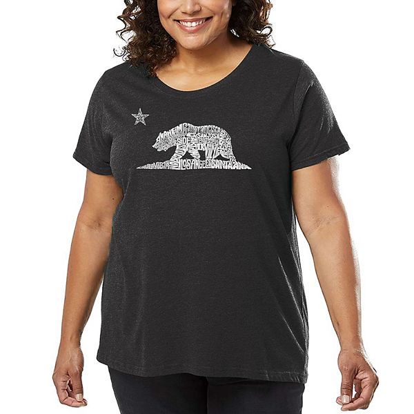 

Футболка с принтом California Bear для женщин plus size La Pop Art, Grey, Серый, Футболка с принтом California Bear для женщин plus size La Pop Art, Grey