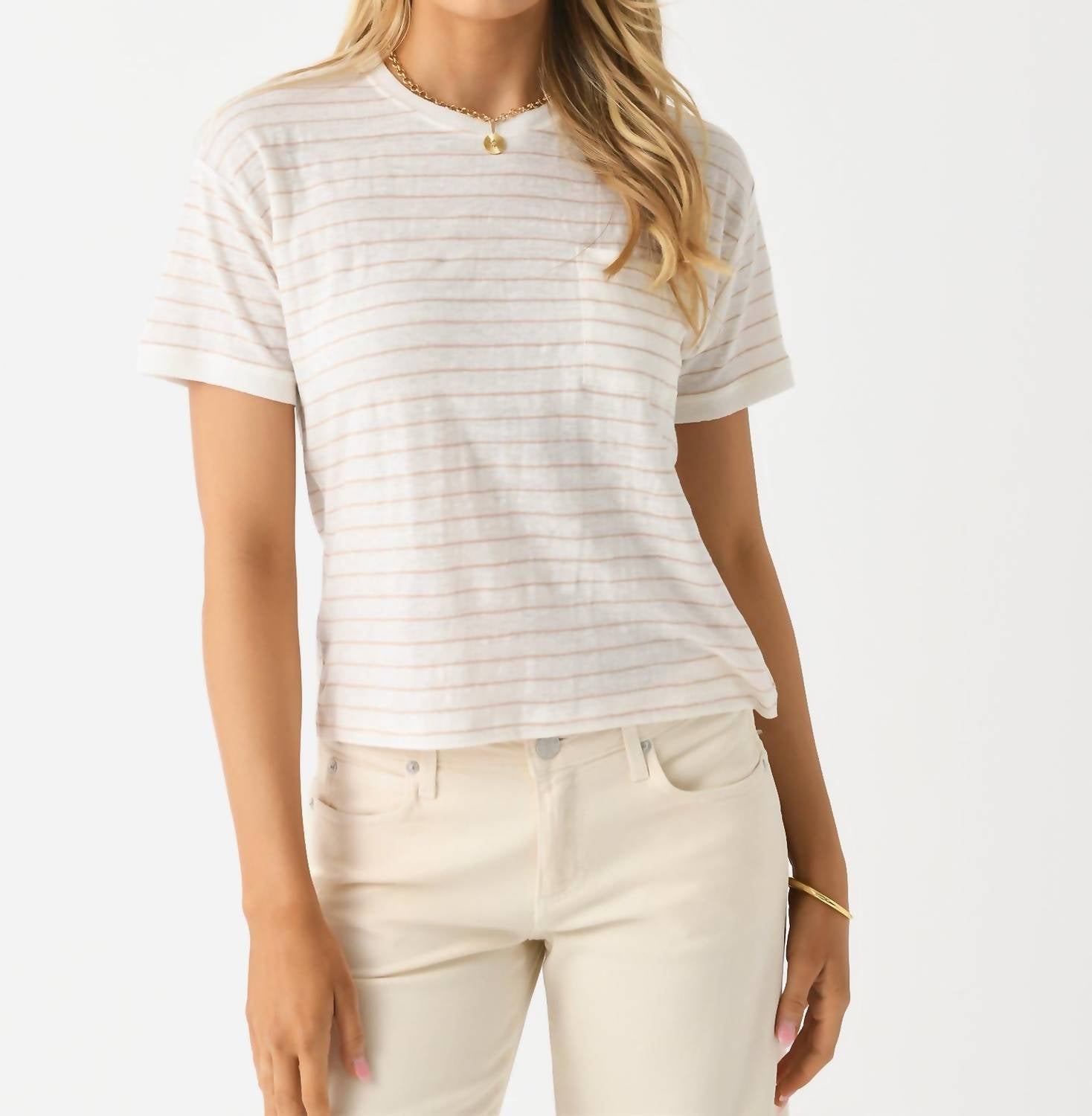 

Футболка Pocket Crew в цвете Blush Multi FRAME