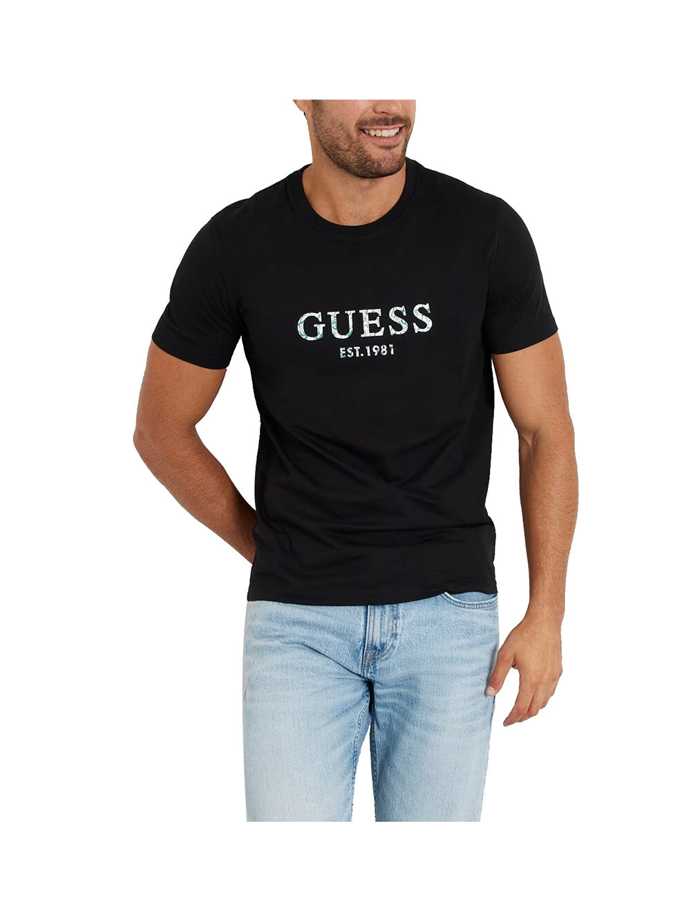 

Черная мужская футболка Guess