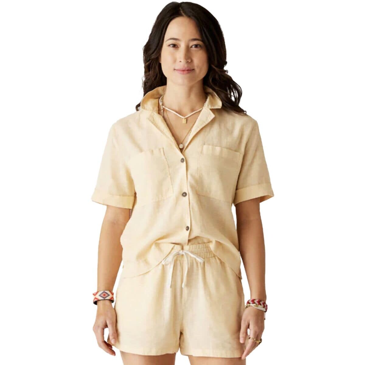 

Льняная рубашка luca Carve Designs, цвет honey chambray