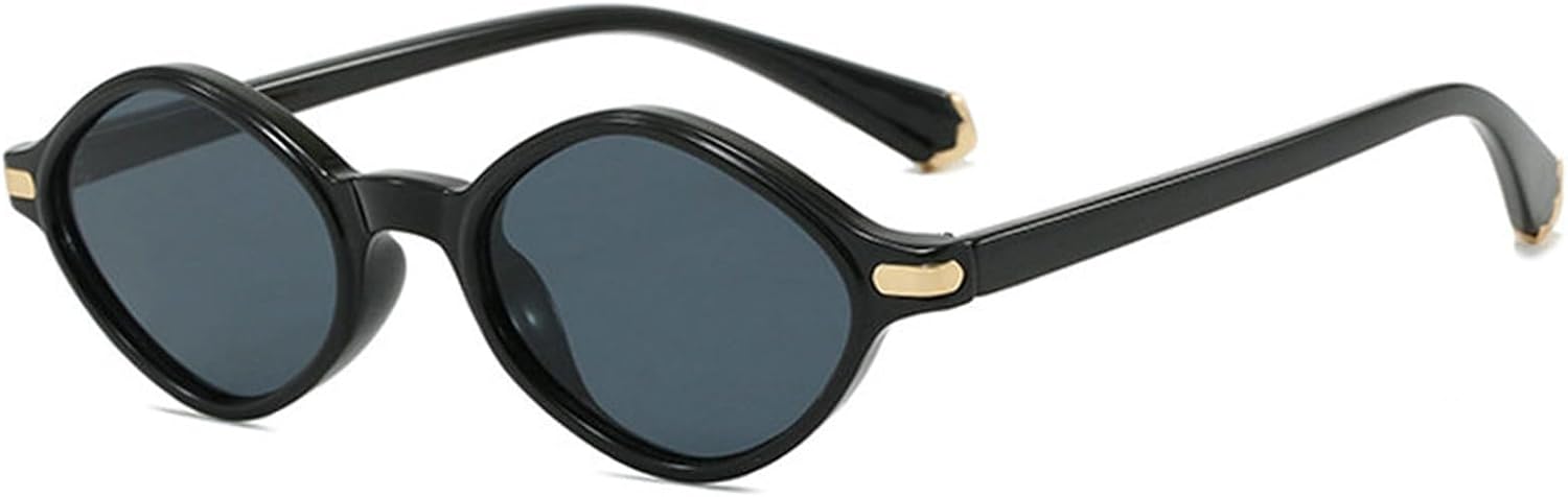 

Солнцезащитные очки Helena Retro Polygon Oval для женщин, модные очки неправильной формы с защитой от УФ-излучения UV400 для мужчин, черные очки с заклепками, панк-очки UV400, C1