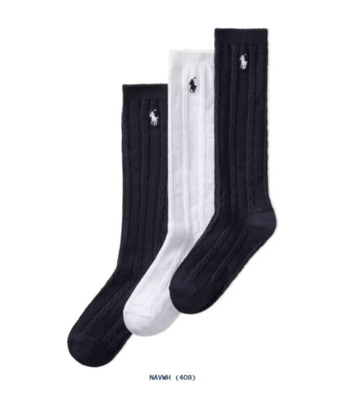

Гольфы для девочек с косичками, 3 шт. в упаковке Polo Ralph Lauren