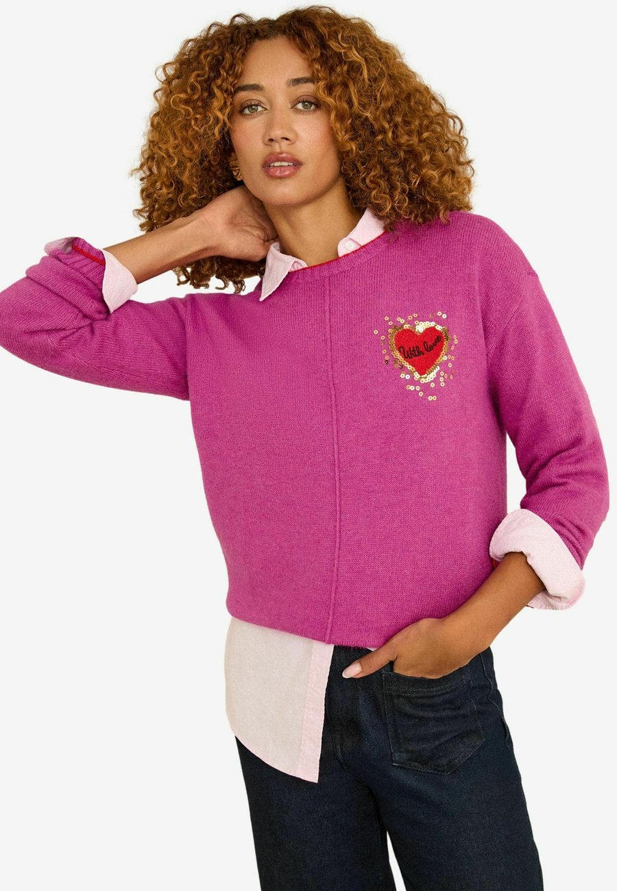 

Джемпер Love & Roses PETITE FIT COSY , Magenta Sequin Red Love Heart/Mauve
