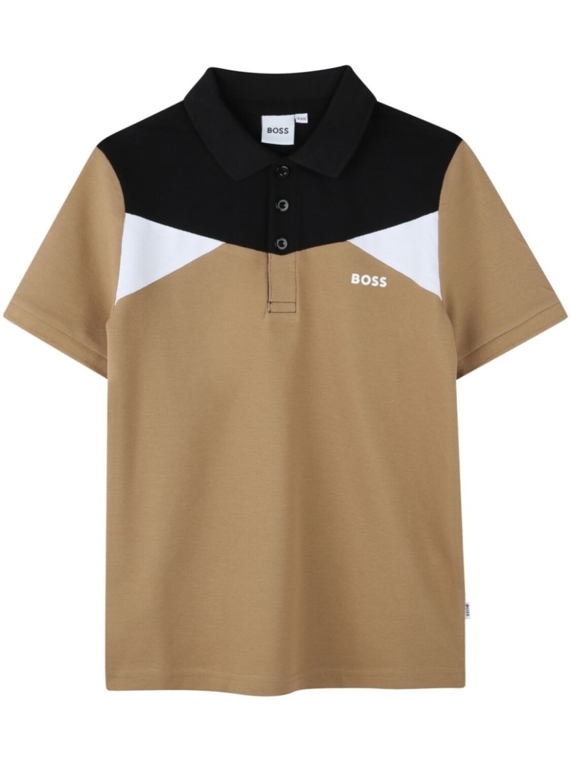 

Рубашка-поло BOSS Kidswear с панельным дизайном, серый