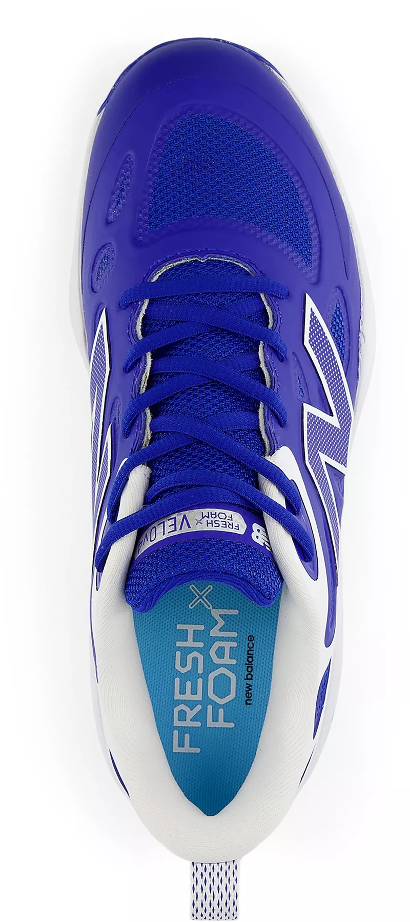 Женские бутсы для софтбола New Balance Fresh Foam X VELO v4 Metal Fastpitch, цвет Royal/White — фото 2