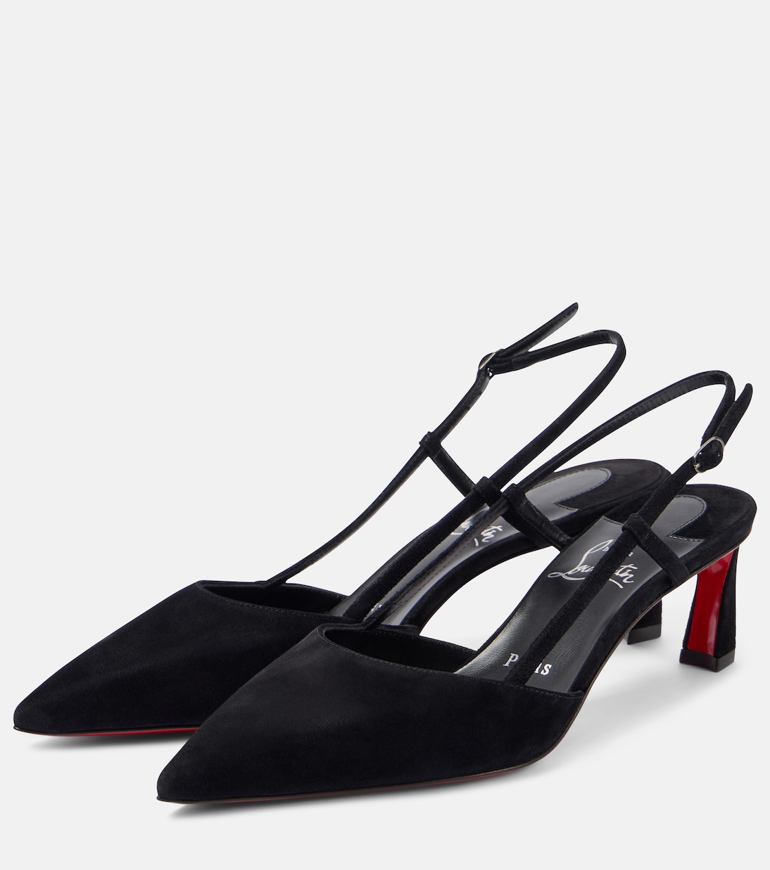 Condoroline 55 замшевые босоножки на ремешке Christian Louboutin, Black/Lin Black — фото 4