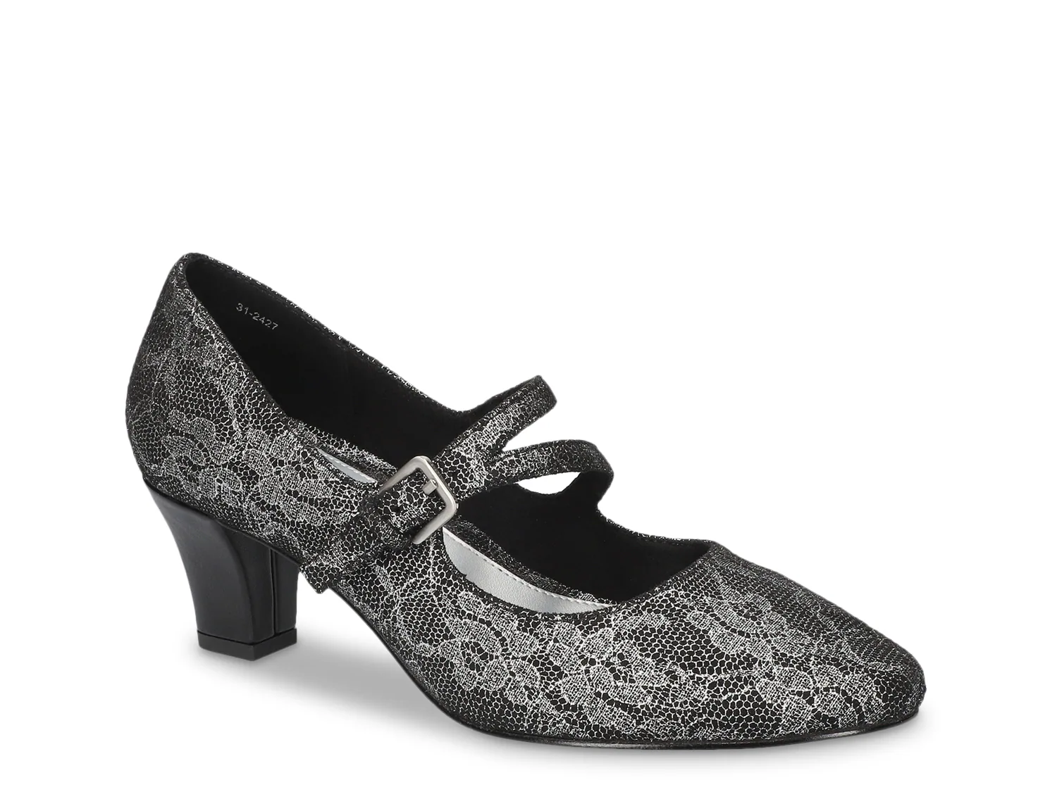

Туфли Meryl Mary Jane Pump Easy Street, черный/серебряный/металлик