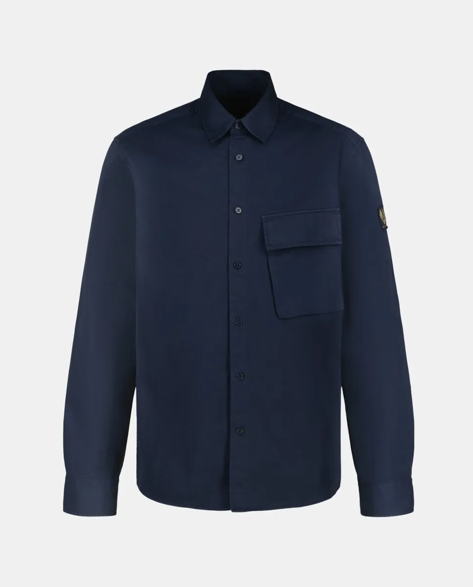 

Мужская хлопковая рубашка с нагрудным карманом Belstaff, темно-синий