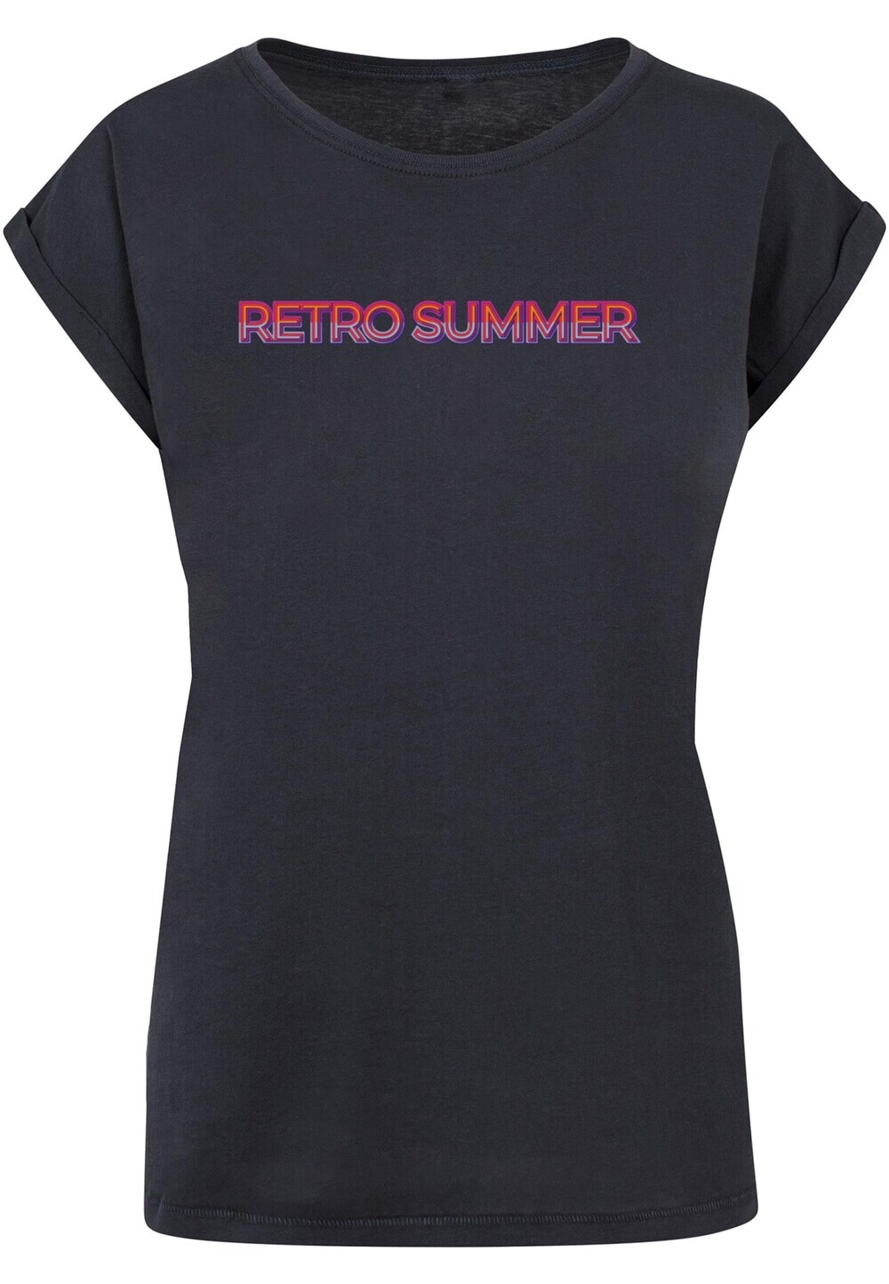 

Футболка женская Merchcode Summer Retro с надписью, темно-синий