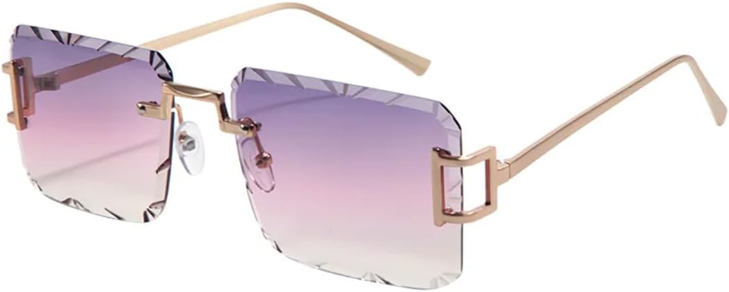 

Роскошные безрамочные солнцезащитные очки с цветными линзами и защитой от УФ-излучения UV400, модные квадратные металлические дужки, для мужчин и женщин TVTBBVV, 2353-c6