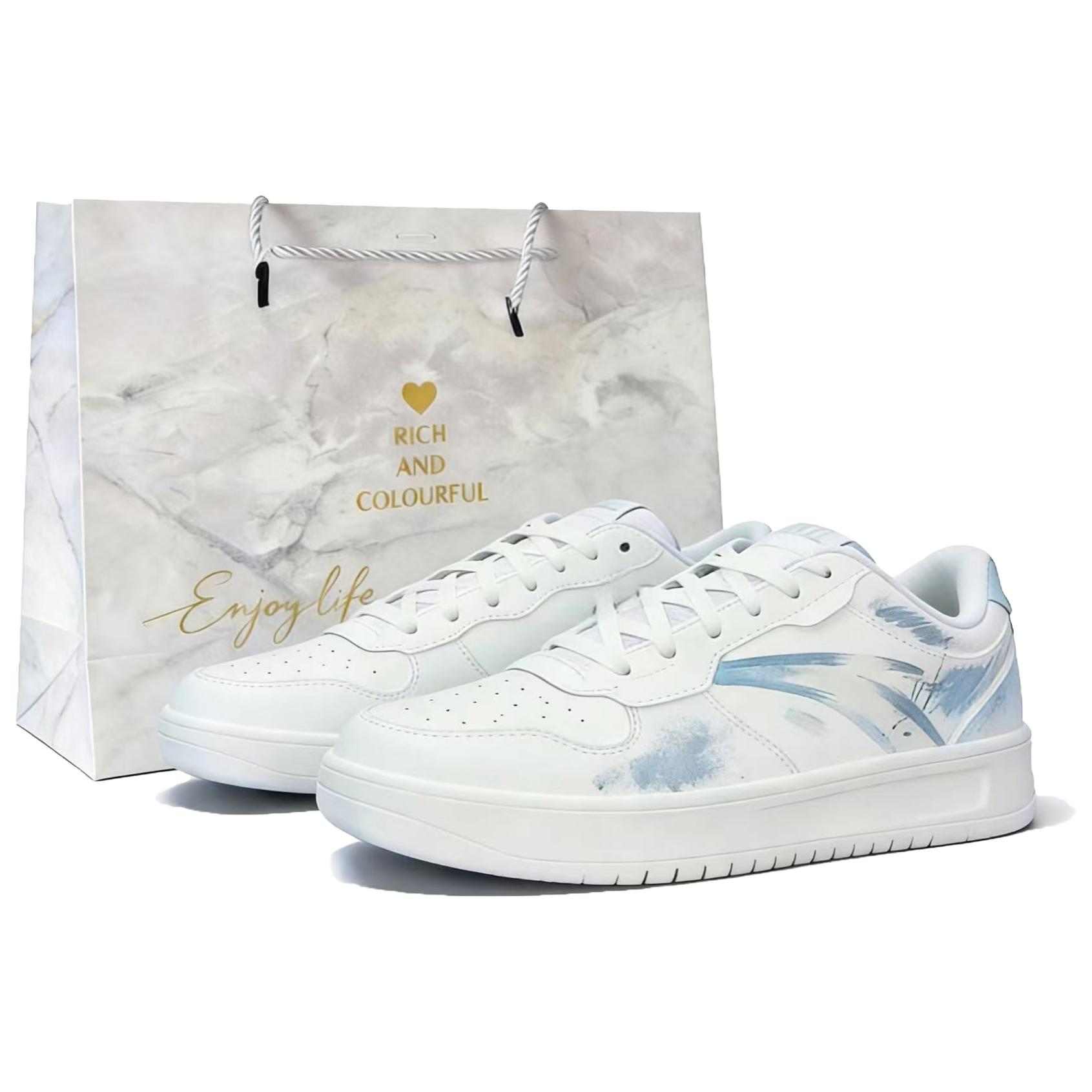 

ANTA Легкие устойчивые к истиранию нескользящие низкие кроссовки для скейтбординга Unisex бело-синие