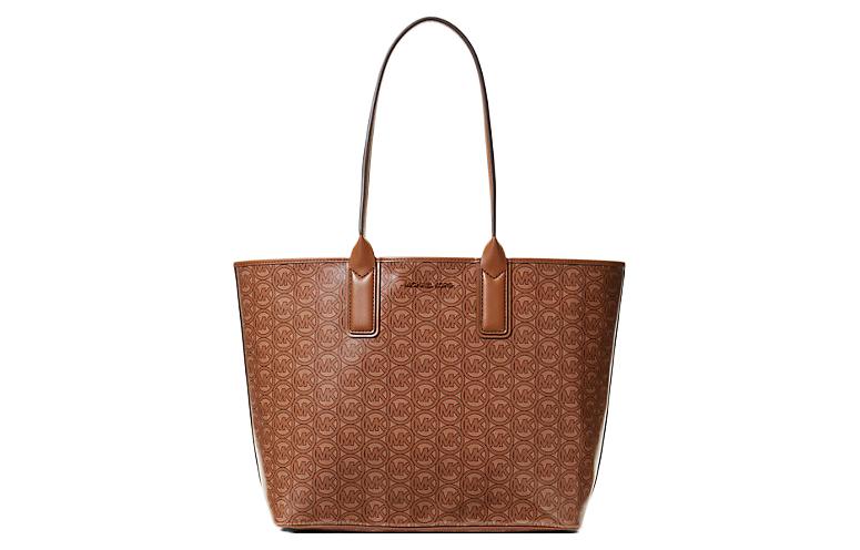 

MICHAEL KORS Жаккардовая искусственная кожа сумка-шоппер через плечо большая женская карамельно-коричневая