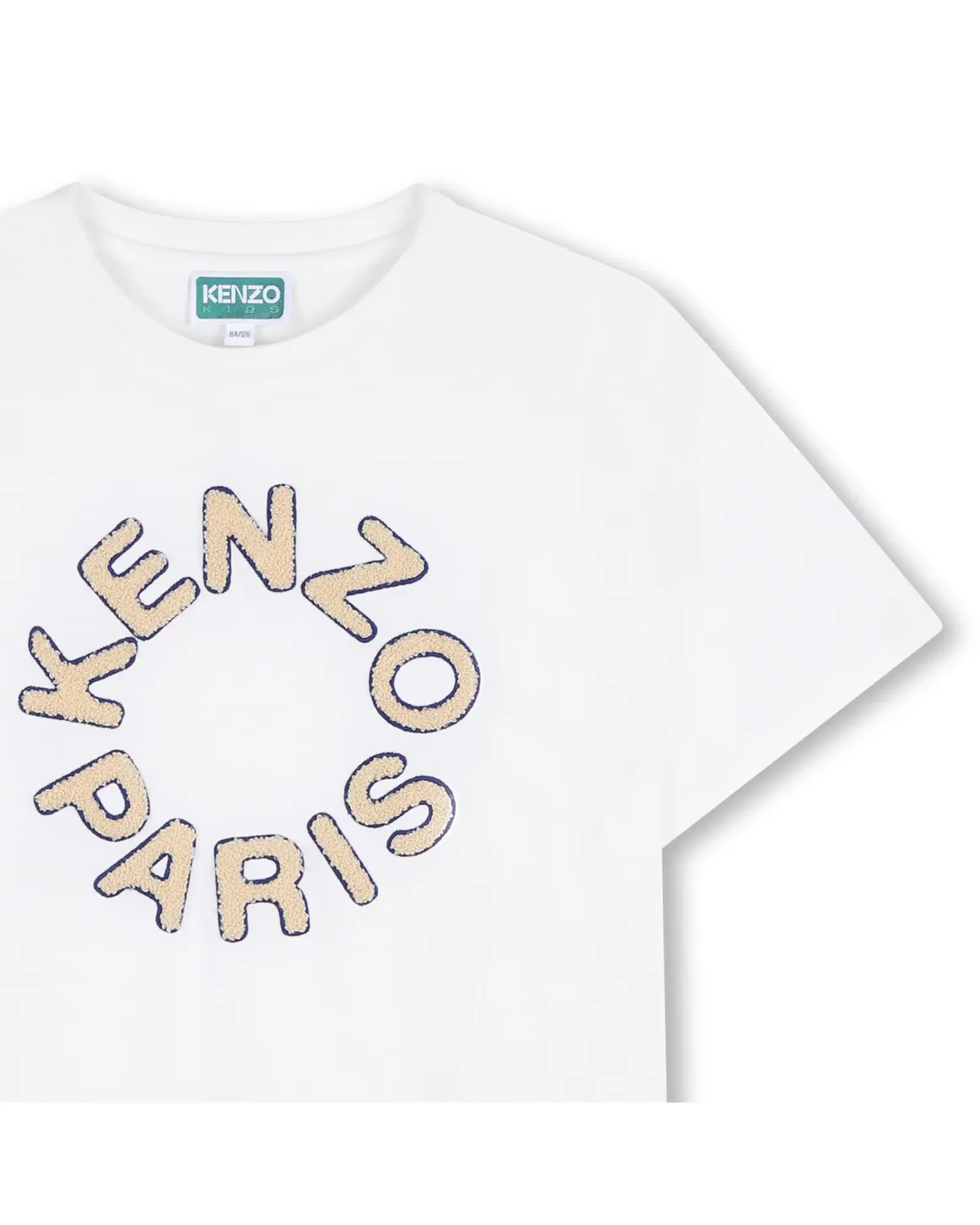 Детская футболка унисекс с коротким рукавом, с мелким рисунком, из хлопка Kenzo Kids, белый — фото 2
