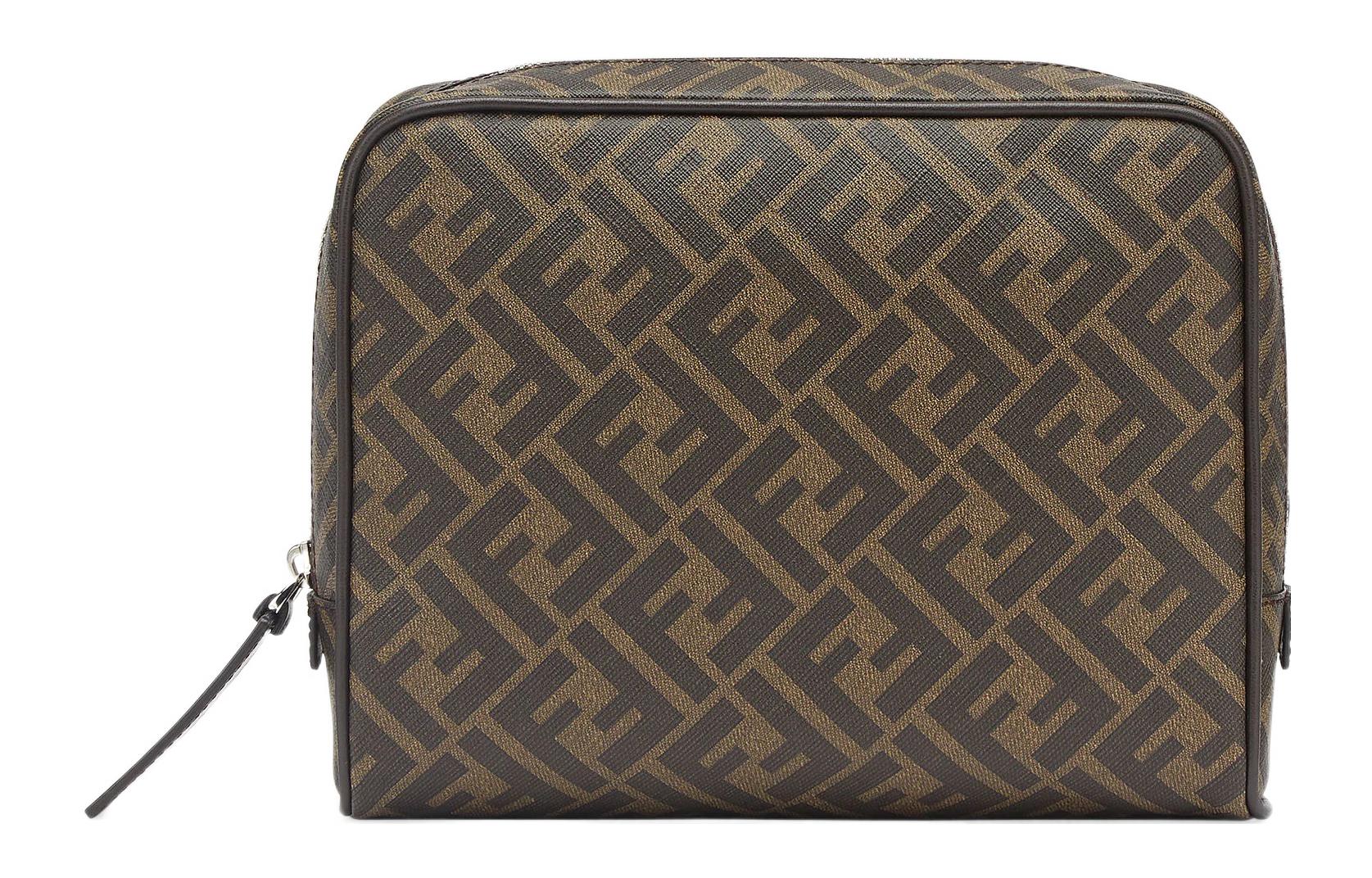 

FENDI Косметичка с мотивом FF коричнево-черная