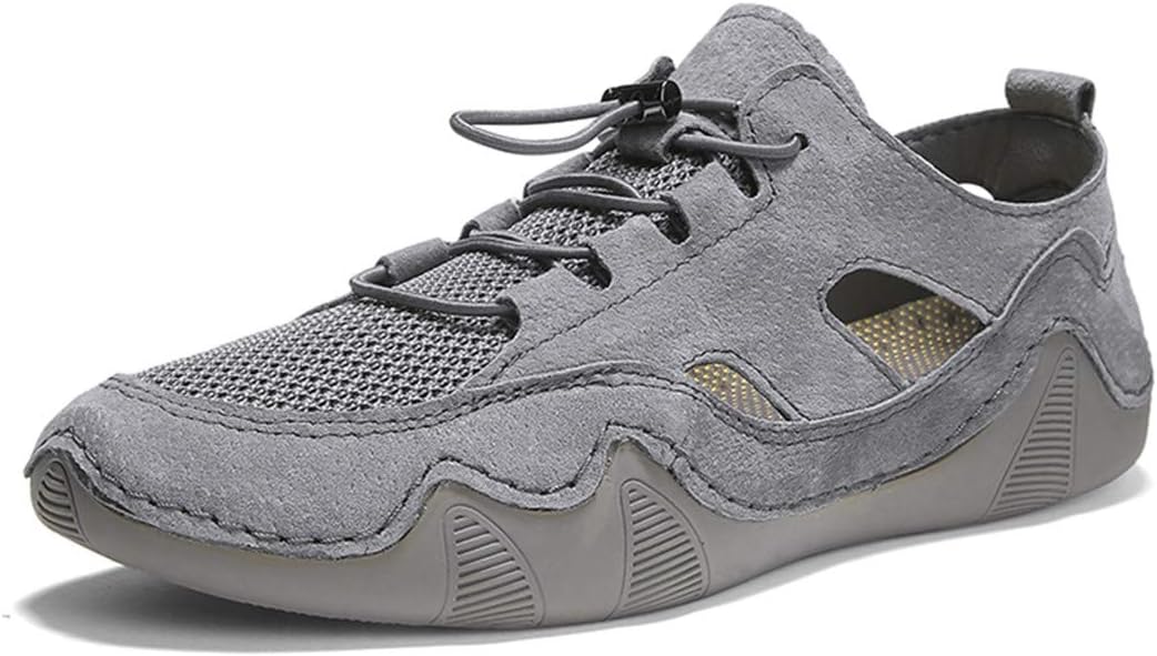 

Мужские мокасины ChicWind ручной работы из дышащей ткани на шнуровке, серый