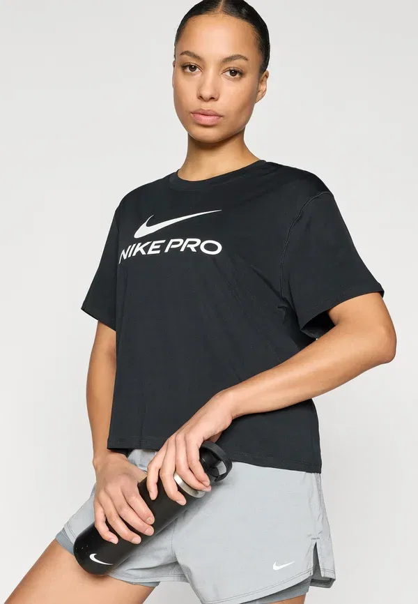 Футболка свободная спортивная Nike Performance, черно-белый — фото 4