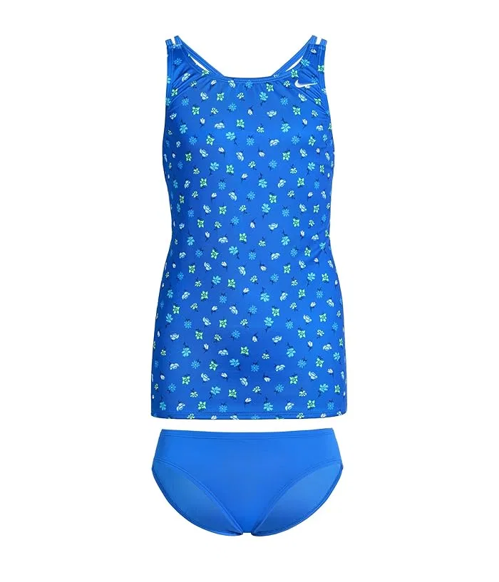 Купальник танкини с принтом Nike Kids Crafted Blooms Spiderback, Blue Crystal