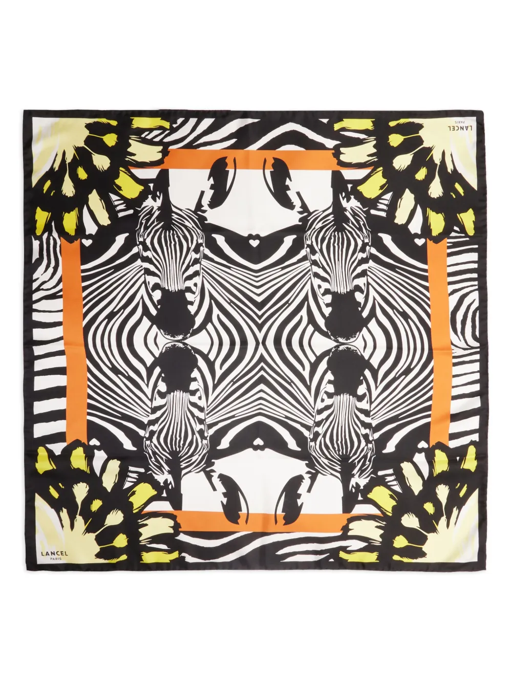 

Шелковый платок Zebra Mania Lancel, черный