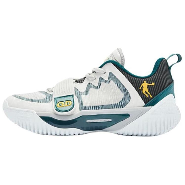 

Баскетбольные кроссовки Basketball Shoes Men Low-Top Light Gray / Deep Abyss Green Qiaodan