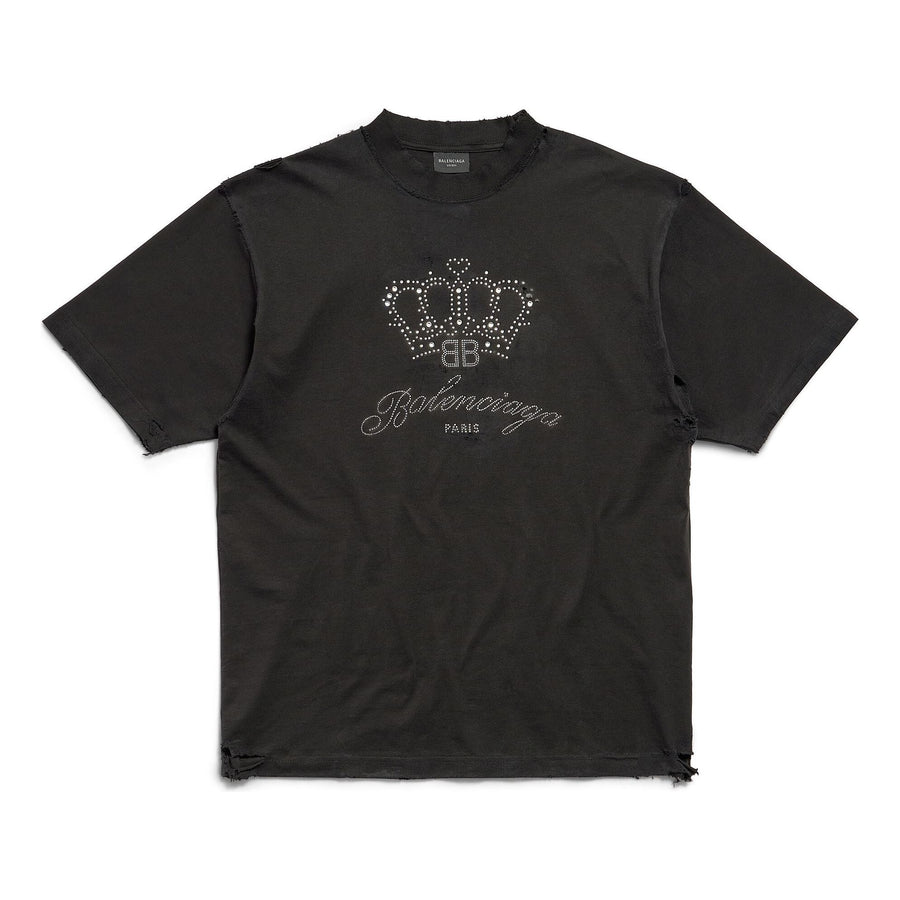 

Футболка (WMNS) Balenciaga BB Motel T-shirt Medium Fit 'Black', черный