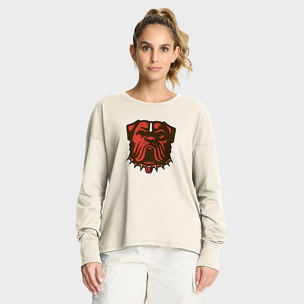 

Женская футболка с длинным рукавом Cleveland Browns Dove Legacy кремового цвета Fanatics