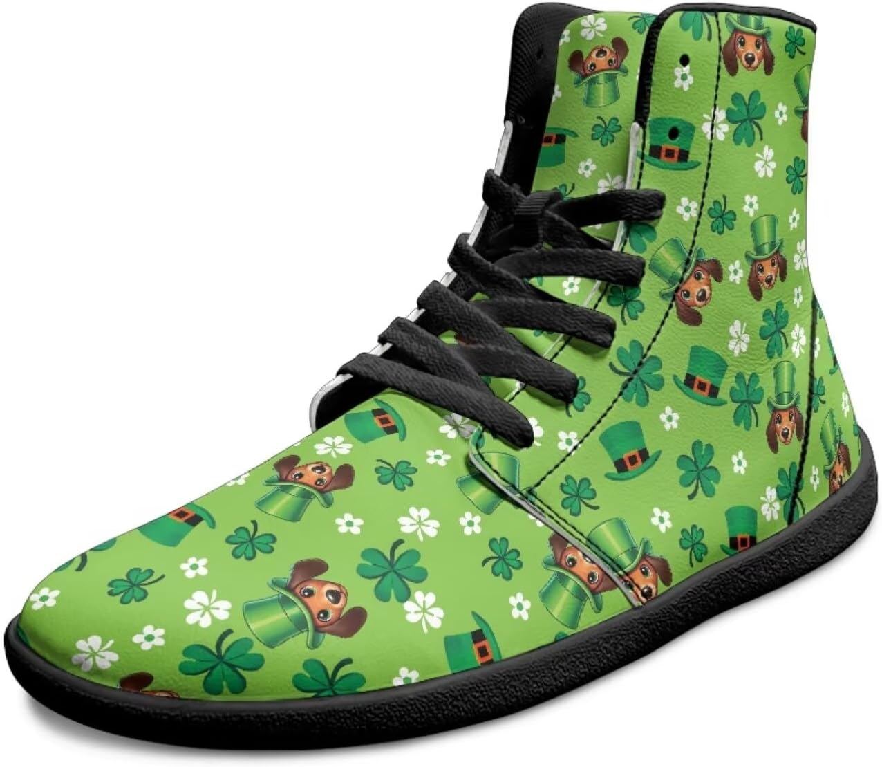 

Мужские высокие кроссовки босого типа из кожи, минималистичные для ходьбы, с шнуровкой, для трейлового бега, удобные с широкой носочной частью Chririnla, зеленый