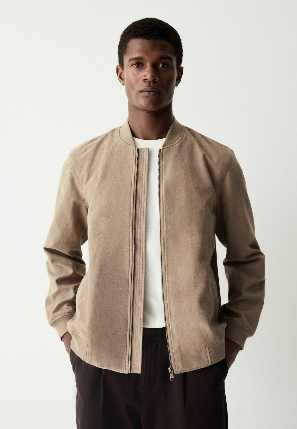 

Куртка-бомбер Faux leather jacket Next, бежевый