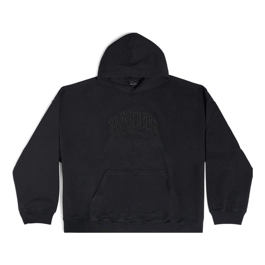 

Худи Balenciaga Cities Paris Hoodie Wide Fit 'Black', черный