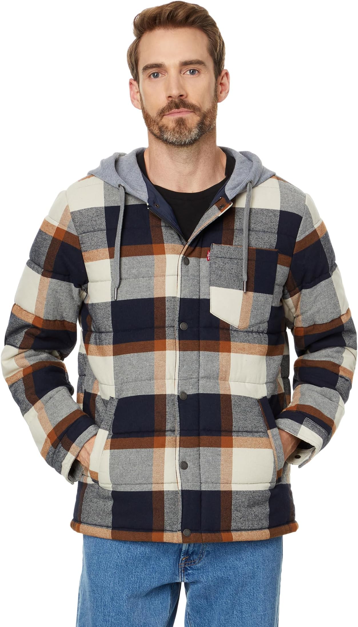 

Пуховик Levi's Cotton Plaid Quilted Puffer, цвет Skater Plaid